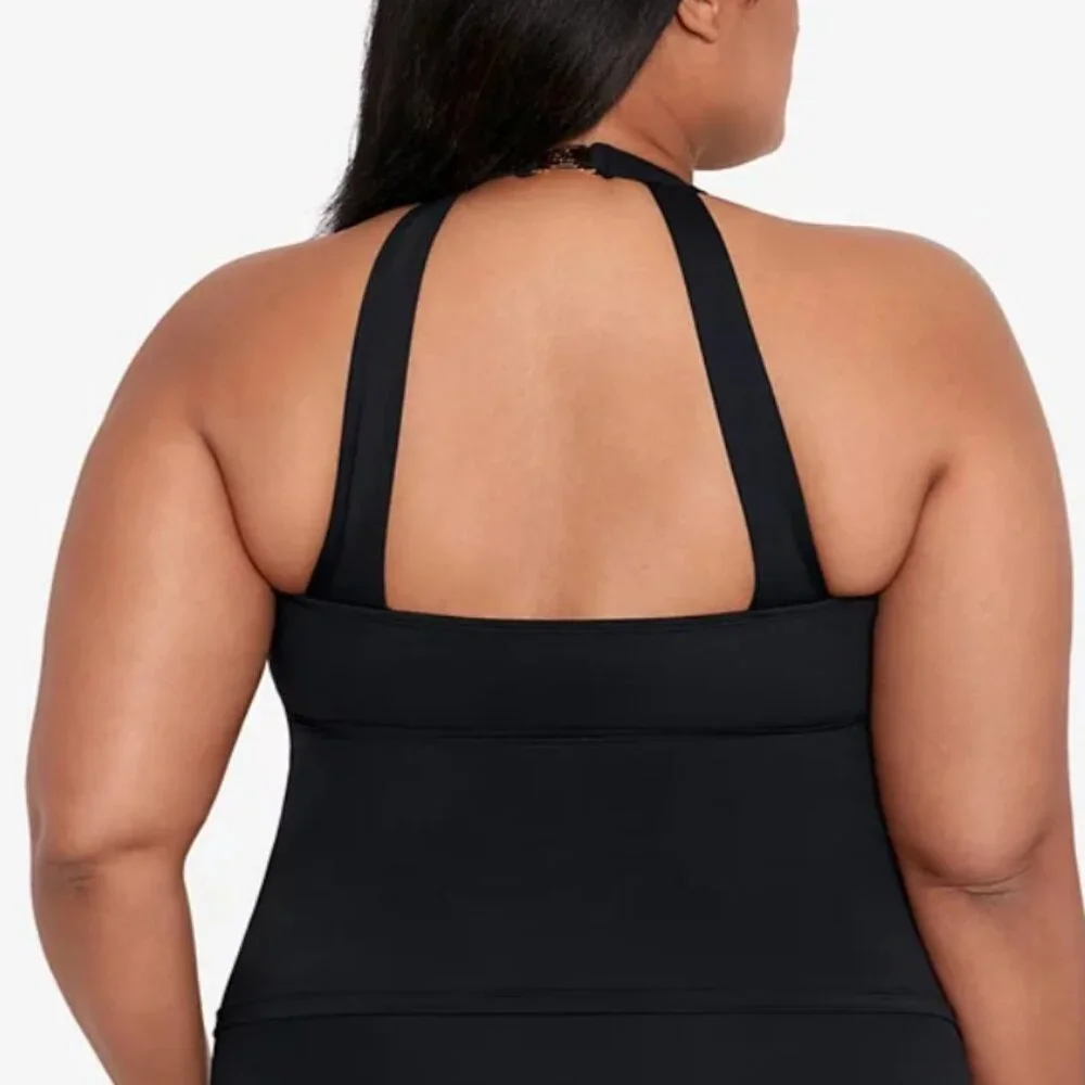 Lauren Ralph Lauren Plus Size Halter Tankini Top - Picture 9 of 10